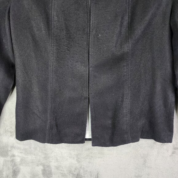 Womens Black WinterSilks Jacket Silk & Wool Blend Long Sleeve V Neck Size 14 - Picture 3 of 11